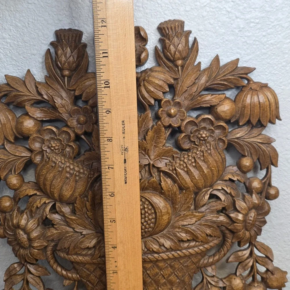 2 Vintage 1960s Syroco Fruit Flower Baskets 12.5